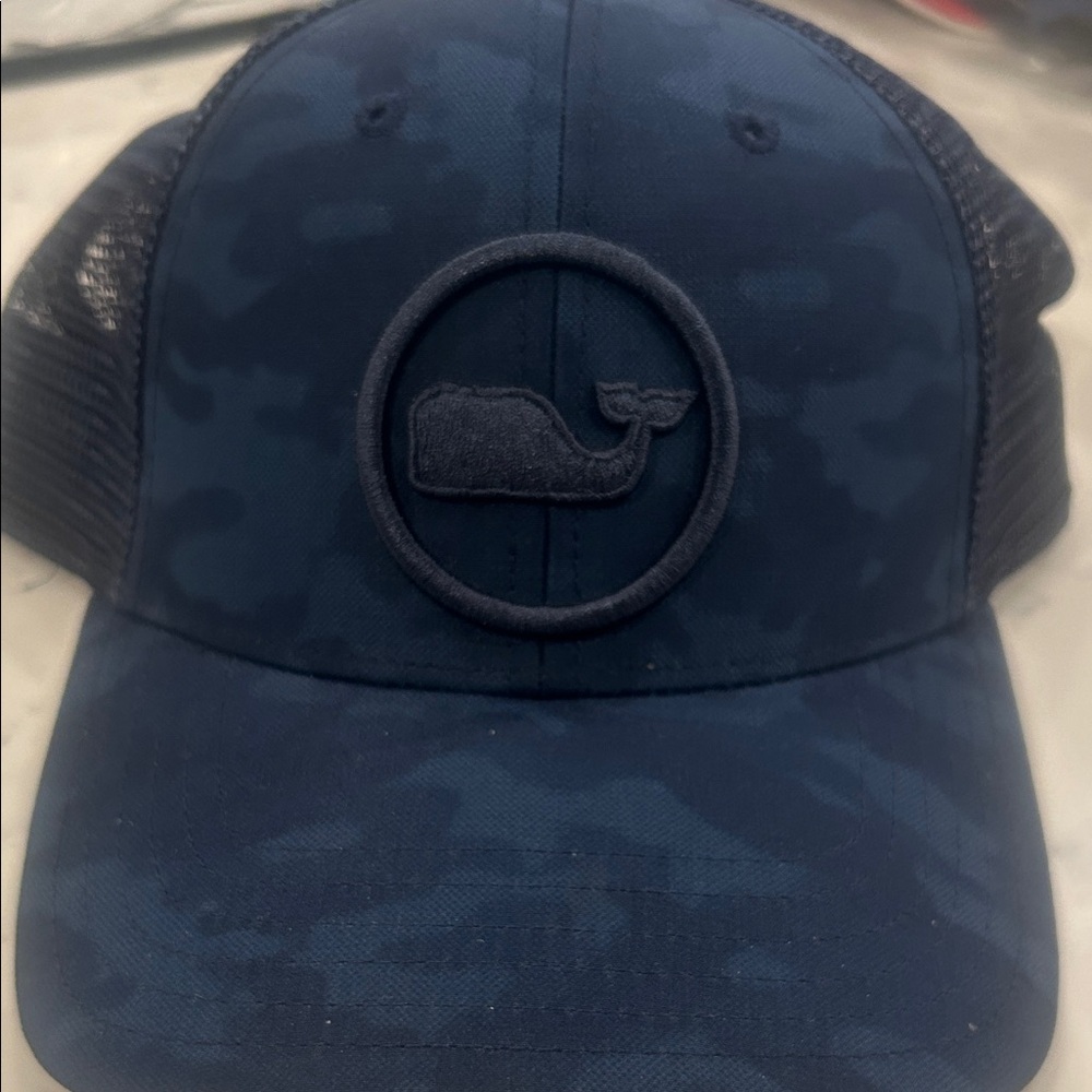 Vineyard Vines Navy Blue Whale Logo Hat